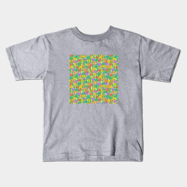 Wildflowers- colorful Kids T-Shirt by NickiPostsStuff